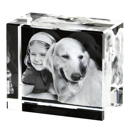 3D Glasblock Foto als Portrait