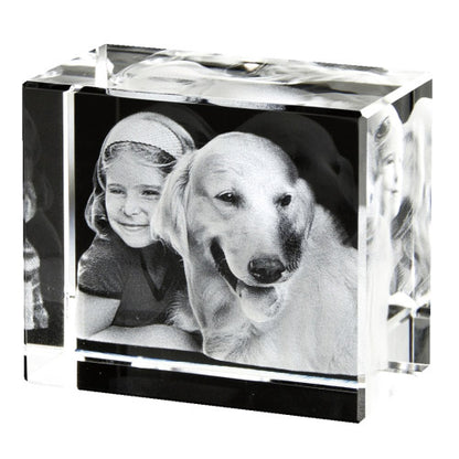 3D Glasblock Foto als Portrait